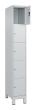 C+P Schließfachschrank Classic PLUS, Füße, 5 Fächer, 1950x300x500mm, 7035/7035 Produktbild