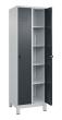 C+P Wäsche-Spind Classic PLUS, Füße, 2 Abteile, 1950x600x500mm, 7035/7016 Produktbild img2 S