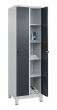 C+P Wäsche-Spind Classic PLUS, Füße, 2 Abteile, 1950x600x500mm, 7035/7016 Produktbild