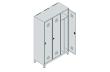 C+P Spind Classic PLUS, Füße, 3 Abteile, 1950x1200x500mm, 7035/6011 Produktbild img5 S