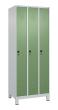 C+P Spind Classic PLUS, Füße, 3 Abteile, 1950x750x500mm, 7035/6011 Produktbild img2 S