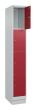 C+P Schließfachschrank Classic PLUS, Sockel, 4 Fächer, 1950x300x500mm, 7035/3003 Produktbild