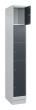C+P Schließfachschrank Classic PLUS, Sockel, 5 Fächer, 1950x300x500mm, 7035/7016 Produktbild