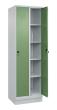 C+P Wäsche-Spind Classic PLUS, Sockel, 2 Abteile, 1950x600x500mm, 7035/6011 Produktbild