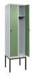 C+P Spind Classic PLUS, Gestell, 2 Abteile, 2120x600x500mm, 7035/6011 Produktbild