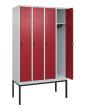 C+P Spind Classic PLUS, Gestell, 4 Abteile, 2120x1200x500mm, 7035/3003 Produktbild