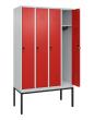 C+P Spind Classic PLUS, Gestell, 4 Abteile, 2120x1200x500mm, 7035/3020 Produktbild