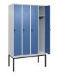 C+P Spind Classic PLUS, Gestell, 4 Abteile, 2120x1200x500mm, 7035/5023 Produktbild