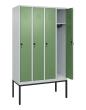 C+P Spind Classic PLUS, Gestell, 4 Abteile, 2120x1200x500mm, 7035/6011 Produktbild