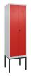 C+P Schwarz-Weiß-Spind Classic PLUS, Gestell, 2 Abteile, 2120x600x500mm, 7035/30 Produktbild img2 S