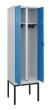 C+P Schwarz-Weiß-Spind Classic PLUS, Gestell, 2 Abteile, 2120x600x500mm, 7035/50 Produktbild