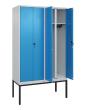 C+P Schwarz-Weiß-Spind Classic PLUS, Gestell, 4 Abteile, 2120x1200x500mm, 7035/5 Produktbild