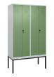 C+P Schwarz-Weiß-Spind Classic PLUS, Gestell, 4 Abteile, 2120x1200x500mm, 7035/6 Produktbild img2 S