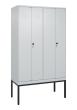 C+P Schwarz-Weiß-Spind Classic PLUS, Gestell, 4 Abteile, 2120x1200x500mm, 7035/7 Produktbild img2 S