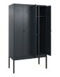 C+P Schwarz-Weiß-Spind Classic PLUS, Gestell, 4 Abteile, 2120x1200x500mm, 7016/7 Produktbild