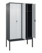 C+P Schwarz-Weiß-Spind Classic PLUS, Gestell, 4 Abteile, 2120x1200x500mm, 7016/7 Produktbild