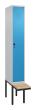 C+P Spind Classic PLUS, Bank, 1 Abteil, 2120x300x815mm, 7035/5012 Produktbild img2 S