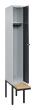 C+P Spind Classic PLUS, Bank, 1 Abteil, 2120x300x815mm, 7035/7016 Produktbild