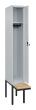 C+P Spind Classic PLUS, Bank, 1 Abteil, 2120x300x815mm, 7035/7035 Produktbild
