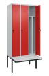 C+P Spind Classic PLUS, Bank, 3 Abteile, 2120x900x815mm, 7035/3020 Produktbild