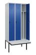 C+P Spind Classic PLUS, Bank, 3 Abteile, 2120x900x815mm, 7035/5010 Produktbild