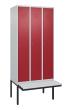 C+P Spind Classic PLUS, Bank, 3 Abteile, 2120x900x815mm, 7035/3003 Produktbild img2 S