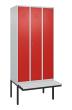 C+P Spind Classic PLUS, Bank, 3 Abteile, 2120x900x815mm, 7035/3020 Produktbild img2 S