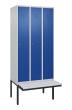 C+P Spind Classic PLUS, Bank, 3 Abteile, 2120x900x815mm, 7035/5010 Produktbild img2 S