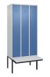 C+P Spind Classic PLUS, Bank, 3 Abteile, 2120x900x815mm, 7035/5023 Produktbild img2 S