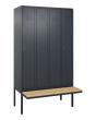 C+P Spind Classic PLUS, Bank, 4 Abteile, 2120x1200x815mm, 7016/7016 Produktbild img2 S