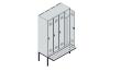 C+P Spind Classic PLUS, Bank, 4 Abteile, 2120x1200x815mm, 7016/7016 Produktbild img5 S