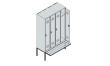 C+P Spind Classic PLUS, Bank, 4 Abteile, 2120x1200x815mm, 7035/7035 Produktbild img5 S