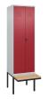 C+P PSA Doppel-Spind Classic PLUS, Bank, 2 Abteile, 2120x600x815mm, 7035/3003 Produktbild img2 S