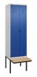 C+P PSA Doppel-Spind Classic PLUS, Bank, 2 Abteile, 2120x600x815mm, 7035/5010 Produktbild img2 S