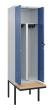 C+P PSA Doppel-Spind Classic PLUS, Bank, 2 Abteile, 2120x600x815mm, 7035/5023 Produktbild
