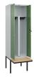 C+P PSA Doppel-Spind Classic PLUS, Bank, 2 Abteile, 2120x600x815mm, 7035/6011 Produktbild