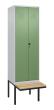 C+P PSA Doppel-Spind Classic PLUS, Bank, 2 Abteile, 2120x600x815mm, 7035/6011 Produktbild img2 S