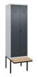 C+P PSA Doppel-Spind Classic PLUS, Bank, 2 Abteile, 2120x600x815mm, 7035/7016 Produktbild img2 S