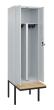 C+P PSA Doppel-Spind Classic PLUS, Bank, 2 Abteile, 2120x600x815mm, 7035/7035 Produktbild