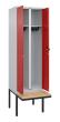 C+P Schwarz-Weiß-Spind Classic PLUS, Bank, 2 Abteile, 2120x600x815mm, 7035/3020 Produktbild