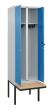 C+P Schwarz-Weiß-Spind Classic PLUS, Bank, 2 Abteile, 2120x600x815mm, 7035/5012 Produktbild