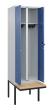 C+P Schwarz-Weiß-Spind Classic PLUS, Bank, 2 Abteile, 2120x600x815mm, 7035/5023 Produktbild