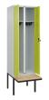C+P Schwarz-Weiß-Spind Classic PLUS, Bank, 2 Abteile, 2120x600x815mm, 7035/0024 Produktbild