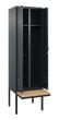C+P Schwarz-Weiß-Spind Classic PLUS, Bank, 2 Abteile, 2120x600x815mm, 7016/7016 Produktbild