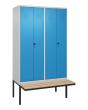 C+P PSA Doppel-Spind Classic PLUS, Bank, 4 Abteile, 2120x1200x815mm, 7035/5012 Produktbild img2 S