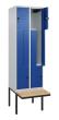 C+P Z-Spind Classic PLUS, Bank, 4 Abteile, 2120x600x815mm, 7035/5010 Produktbild