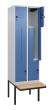 C+P Z-Spind Classic PLUS, Bank, 4 Abteile, 2120x600x815mm, 7035/5023 Produktbild