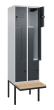 C+P Z-Spind Classic PLUS, Bank, 4 Abteile, 2120x600x815mm, 7035/7016 Produktbild