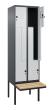 C+P Z-Spind Classic PLUS, Bank, 4 Abteile, 2120x600x815mm, 7016/7035 Produktbild