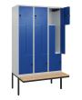 C+P Z-Spind Classic PLUS, Bank, 6 Abteile, 2120x1200x815mm, 7035/5010 Produktbild